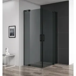 Душевой уголок 100-110x90-100 см Cezares SLIDER-AH-2-90/100-100/110-GRIGIO-NERO графитовое