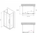Душевой уголок 140x60 см Abber Schwarzer Diamant AG30140H-S60-S60 прозрачное