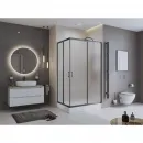 Душевой уголок BelBagno Uno UNO-195-AH-2-120/90-P-NERO 120x90 см, профиль черный матовый, стекло текстурное