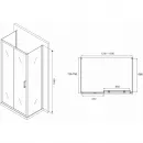 Душевой уголок 130x75 см Abber Schwarzer Diamant AG30130B-S75B-S75B прозрачное