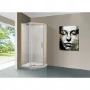 Душевой уголок Vincea Stresa VSP-1S100CLG 100x100 см, профиль золотой матовый, стекло прозрачное