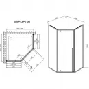Душевой уголок Vincea Penta VSP-3P100CLGM 100x100 см, профиль вороненая сталь, стекло прозрачное