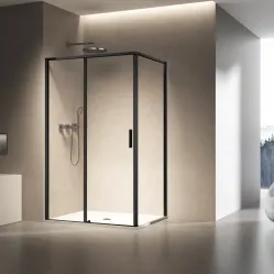 Душевой уголок Vincea Slim VSR-6SL8013CLB 130x80 см, профиль черный матовый, стекло прозрачное