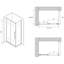Душевой уголок 140x60 см Abber Schwarzer Diamant AG30140MH-S60M матовое