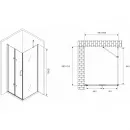 Душевой уголок 99,8x70 см Abber Zart AG08100P-S71 прозрачное