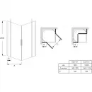 Душевой уголок 117,8x97,8 см Jacob Delafon Contra E22T101-GA + E22T121-GA прозрачное