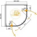 Душевой уголок 80-90x80-90 см Cezares SLIDER-R-2-80/90-C-Cr прозрачное