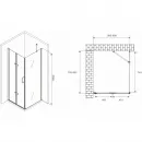 Душевой уголок 99,8x80 см Abber Zart AG08100P-S81 прозрачное