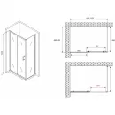 Душевой уголок 150x50 см Abber Schwarzer Diamant AG301505-S505 прозрачное