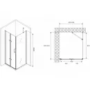 Душевой уголок 99,8x90 см Abber Zart AG08100P-S91 прозрачное