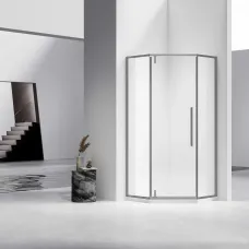 Душевой уголок Vincea Slim-N VSP-4SN900CLGM 89x89 см, профиль вороненая сталь, стекло прозрачное