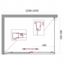 Душевой уголок 120-135x90 см BelBagno UNIQUE-AH-1-120/135-90-C-Cr прозрачное