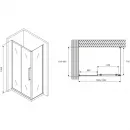 Душевой уголок 130x85 см Abber Schwarzer Diamant AG30130H-S85 прозрачное