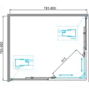 Душевой уголок 80x80 см BelBagno DUE-A-2-80-C-Cr прозрачное