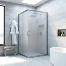 Душевой уголок Vegas Glass ZA NOVO h2000 100 07 10 100x100 см, профиль матовый хром, стекло сатин