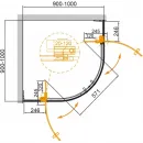 Душевой уголок 90-100x90-100 см Cezares SLIDER-R-2-90/100-C-Cr прозрачное
