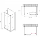 Душевой уголок 150x50 см Abber Schwarzer Diamant AG30150B-S50B-S50B прозрачное
