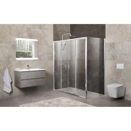 Душевой уголок 150-180x90 см BelBagno UNIQUE-AH-21-150/180-90-P-Cr текстурное стекло