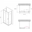 Душевой уголок 150x60 см Abber Schwarzer Diamant AG30150B-S60B-S60B прозрачное