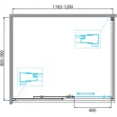 Душевой уголок 120x90 см BelBagno DUE-AH-1-120/90-C-CR прозрачное