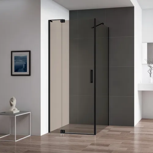 Душевой уголок 100-110x99,5 см Cezares SLIDER-AH-1-100-100/110-BR-NERO бронза