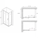 Душевой уголок 150x50 см Abber Schwarzer Diamant AG30150B5-S50B5 прозрачное