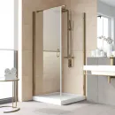 Душевой уголок Vegas Glass EP-Fis LUX 90*100 05 Moru L 90x100 см L, профиль бронза, стекло рифленое