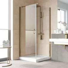 Душевой уголок Vegas Glass EP-Fis LUX 90*100 05 Moru L 90x100 см L, профиль бронза, стекло рифленое