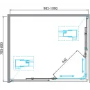 Душевой уголок 100x80 см BelBagno DUE-AH-2-100/80-C-Cr прозрачное