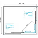 Душевой уголок 120x80 см BelBagno DUE-AH-2-120/80-C-Cr прозрачное