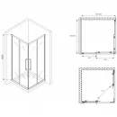 Душевой уголок 80x80 см Abber Schwarzer Diamant AG02080BDTH тонированное