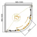 Душевой уголок 100x100 см Cezares GIUBILEO-R-2-100-SCORREVOLE-CP-Br прозрачное c матовым узором