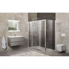 Душевой уголок 150-180x100 см BelBagno UNIQUE-AH-21-150/180-100-P-Cr текстурное стекло