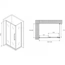 Душевой уголок 120x80 см Abber Schwarzer Diamant AG30120H-S80 прозрачное