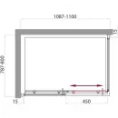 Душевой уголок 110x80 см BelBagno Uno UNO-AH-1-110/80-P-Cr текстурное стекло