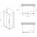 Душевой уголок 150x60 см Abber Schwarzer Diamant AG30150BH-S60B-S60B прозрачное