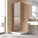 Душевой уголок Vegas Glass EP-Fis LUX 90*80 09 05 L 90x80 см L, профиль золотой, стекло бронза