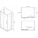 Душевой уголок 100x100 см Abber Schwarzer Diamant AG30100BH-S100B-S100B прозрачное