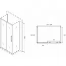 Душевой уголок 120x90 см Abber Schwarzer Diamant AG30120H-S90-S90 прозрачное