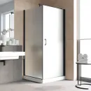 Душевой уголок Vegas Glass EP-Fis LUX 90*110 02M 10 R 90x110 см R, профиль черный матовый, стекло сатин