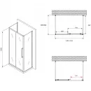 Душевой уголок 150x50 см Abber Schwarzer Diamant AG30150H-S50-S50 прозрачное