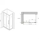 Душевой уголок 130x90 см Abber Schwarzer Diamant AG30130MH-S90M матовое