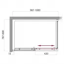 Душевой уголок 100x80 см BelBagno UNO-AH-1-100/80-P-Cr текстурное стекло