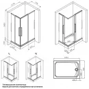 Душевой уголок 117,8x77,8 см Am.Pm Func W84G-403-12080-BT прозрачное