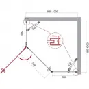 Душевой уголок 100x100 см BelBagno Kraft KRAFT-P-1-100-C-Cr-L прозрачное