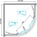 Душевой уголок 80x80 см BelBagno DUE-R-2-80-C-Cr прозрачное