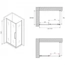 Душевой уголок 150x60 см Abber Schwarzer Diamant AG30150H-S60 прозрачное