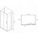 Душевой уголок 100x75 см Abber Schwarzer Diamant AG30100B-S75B-S75B прозрачное