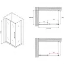 Душевой уголок 150x50 см Abber Schwarzer Diamant AG30150MH-S50M матовое