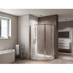 Душевой уголок 100x80 см BelBagno DUE-RH-2-100/80-C-Cr прозрачное